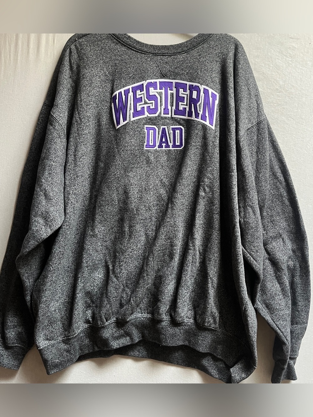 Western Dad Heather Gray Oversized Crewneck Sweatshirt 2XL